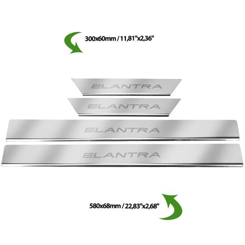 Listwa progowa HYUNDAI ELANTRA MK6 Stal nierdzewna 304 połysk 4szt na Arena.pl