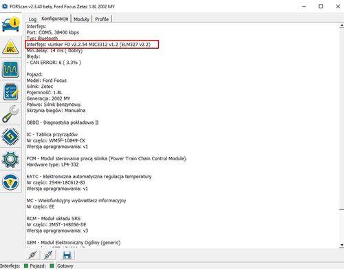 Vgate vLinker FD BT 3.0 Interfejs Diagnostyczny Ford FORScan kodowanie na Arena.pl
