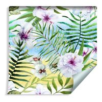 Tapeta Hibiskus Orchidea Storczyk Liście Palmowe Kwiaty