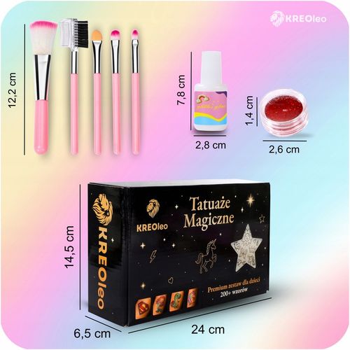 TATUAŻE BROKATOWE DUŻO SZABLONÓW + 48 KOLORÓW ZESTAW PREZENT DLA na Arena.pl
