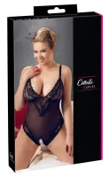 cottelli curves body 3xl z koronką i siatką powernet, regulowane ramiączka