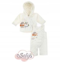 Sofija Komplet niemowlęcy Blyza i Ogrodniczki RUFINEK ocieplany ecru 74
