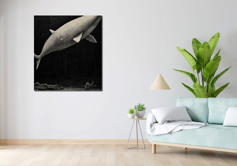 Obraz 90x100cm Biały Wieloryb zdjęcie 2