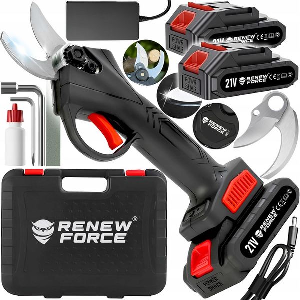 SEKATOR AKUMULATOROWY ELEKTRYCZNY OGRODOWY NOŻYCE DO GAŁĘZI 2x Li-Ion zdjęcie 1