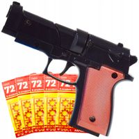 PISTOLET NA SPŁONKĘ KAPISZONY 5x72szt METALOWY REWOLWER DLA DZIECI GRATIS