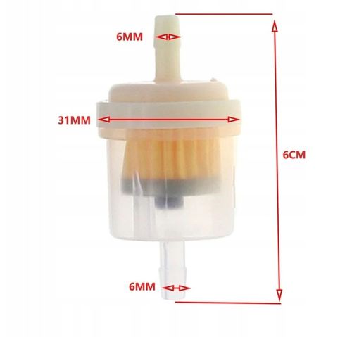 10 szt. Filtrów Paliwa 6mm KIERUNKOWYCH Motocykl Skuter Moped Quad na Arena.pl