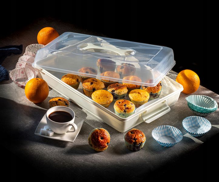 POJEMNIK PUDEŁKO NA CIASTO ŻYWNOŚĆ Z PRZYKRYWKĄ zdjęcie 2