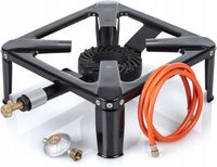 TABORET GAZOWY Palnik Żeliwny Kuchenka gazowa Zestaw Reduktor Wąż 40x40cm