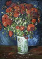 Plakat 50x70cm Vase with Poppies, Van Gogh Vintage do Salonu