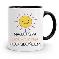 Kubek Czarny Dla Dziewczyny Najlepsza Pod Słońcem Z Nadrukiem Ze Zdjęciem