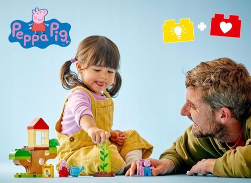 LEGO DUPLO 10431 Ogród i domek na drzewie Peppy ŚWINKA PEPPA George torba na Arena.pl