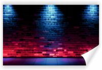 Fototapeta PREMIUM STRUKTURA ZMYWALANA Światło neonowe na ceglanej ścianie