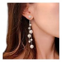 Kolczyki Sztyfty Kolor Białe Złote Perły Perełki Cyrkonie Efektowne 80mm