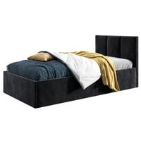 Łóżko młodzieżowe Tapczan 90x200 Basic Roma Czarny + POJEMNIK