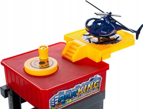 Garaż Parking Samochodowy 4-piętrowy Zjeżdżalnia dla Autek 4 Poziomy Myjnia na Arena.pl