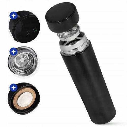 Kubek Termiczny Termos LED 500ml Duży | Butelka Na Kawę Herbatę Wyświetlacz na Arena.pl