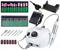 FREZARKA DO PAZNOKCI 65W + DUŻY ZESTAW FREZÓW MANICURE PEDICURE ŻELE MOCNA