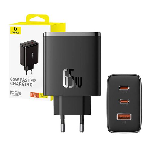 ładowarka sieciowa baseus os-cube pro 2xusb-c + usb, 65w (czarna) na Arena.pl