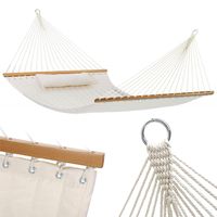 Hamak pikowany dwuosobowy 200x140cm z poprzeczkami i poduszką