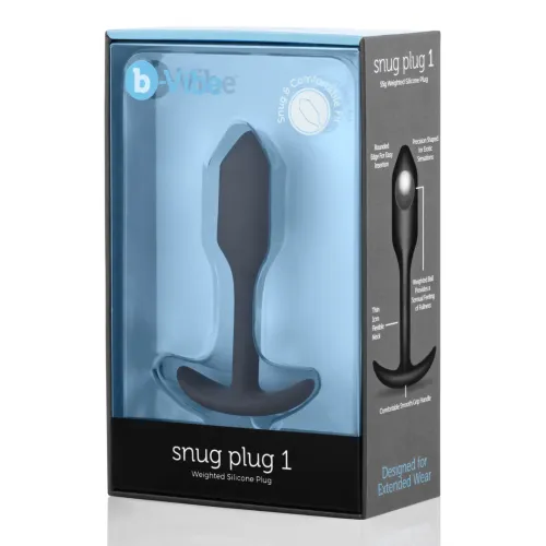 b-vibe snug plug 1 czarny - silikonowy model z wagą 54g, rozmiar s na Arena.pl