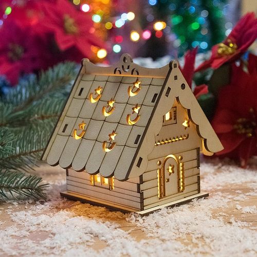 DOMEK LAMPION ŚWIĄTECZNY LED LAMPKA PREZENT DIY na Arena.pl