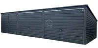 Garaż blaszany 9,4X5m 2xbrama uchylna brama dwuskrzydłowa spad wtył PLG241