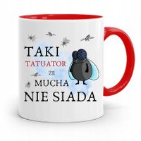 Dla Tatuażystki Tatuażysty Kubek Czerwony Prezent Z Nadrukiem Ze Zdjęciem