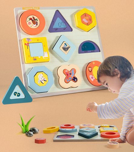 puzzle drewniane edukacyjne figury geometryczne zkb-2053 na Arena.pl