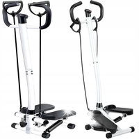 STEPPER STEPER WYSOKI BIAŁY SOLIDNY Z RĄCZKAMI RAMĄ Z UCHWYTAMI LINKI STACJ