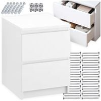 Szafka nocna biała z 2 szufladami w stylu skandynawskim