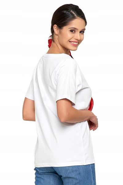 T-Shirt Damski Bawełna PREMIUM Luźna Koszulka Wygodna Dekolt V MORAJ L zdjęcie 4