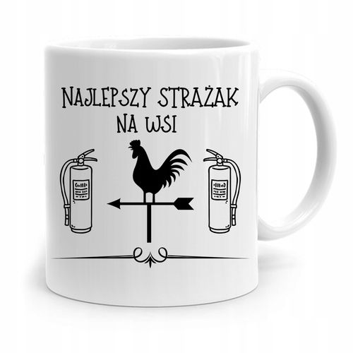 Kubek Prezent Dla Strażaka Najlepszy Na Wsi Z Nadrukiem Ze Zdjęciem na Arena.pl