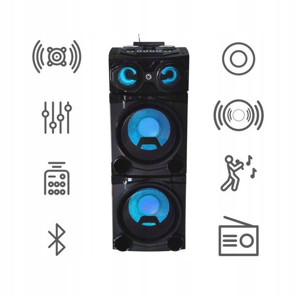 GŁOŚNIK BLUETOOTH WIEŻA STEREO MODUŁOWA MANTA CUBE +PILOT +KABLE + MIKROFON zdjęcie 11