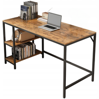 Biurko komputerowe brąz loft z 2 półkami 120 cm