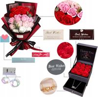 Wieczna Róża z Naszyjnikiem Świecąca LED dla Kobiety Prezent na Walentynki