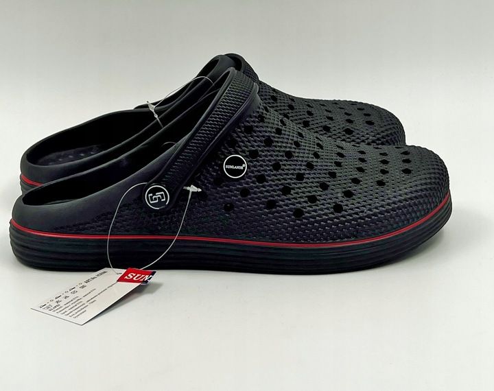 Czarne Męskie Klapki Kroksy Ogrodowe Piankowe Rozmiar 42 Wygodne Lekkie zdjęcie 8