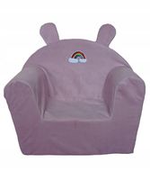 Fotelik z pianki dla dzieci pufa welur/plusz róż