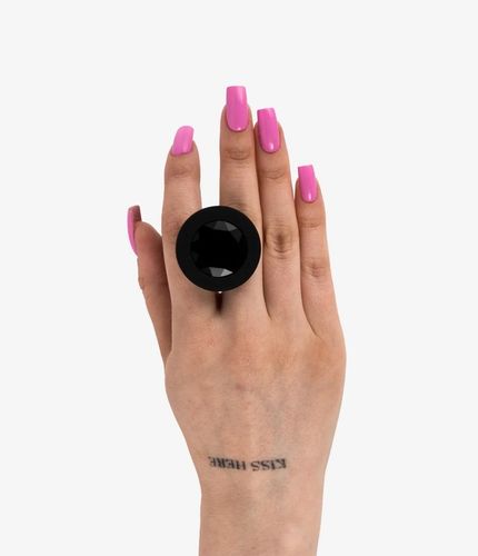 N69 korek analny silikonowy S czarny kryształek na Arena.pl