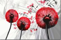 100 70CM OBRAZ PŁÓTNO DMUCHAWCE CZERWIENI PŁÓTNO RAMA