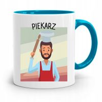 Kubek Błękitny Prezent Dla Piekarza Cukiernika Z Nadrukiem Ze Zdjęciem