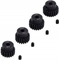 Zestaw 4 zębatek 18T 19T 20T 21T 48DP do 1:10 RC | Wytrzymały metalowy RC