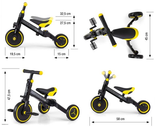 MILLY MALLY Rowerek 3w1 OPTIMUS czarny na Arena.pl