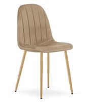 Krzesło aksamitne PADVA brązowe nogi dąb tapicerowane do jadani