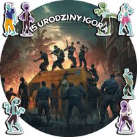 OPŁATEK NA TORT 30CM - ZOMBIE ZOMBI + IMIĘ + GRATIS! 24CM 26CM