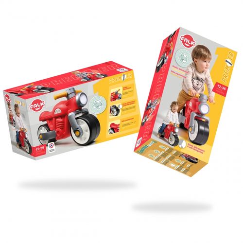 FALK Jeździk Biegowy Ciche Koła Motor Prem1er Retro Czerwony 1+ na Arena.pl