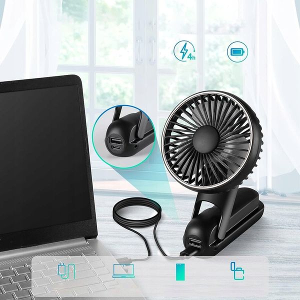 PRZENOŚNY WENTYLATOR RĘCZNY MINI WENTYLATOR USB 5 TRYBÓW 2000mAh zdjęcie 10