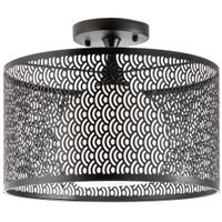 Lampa sufitowa VEN N2100/1H ażurowa kula szklana czarna biała