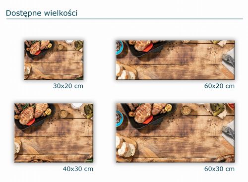 SZKLANA DESKA KUCHENNA 60x20 265c Grill na Arena.pl