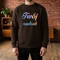Bluza crewneck ciemnozielona z Twoim nadrukiem S