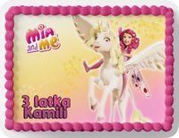 PROSTOKĄTNY OPŁATEK NA TORT A4 20x29CM - MIA I JA MIA AND ME + IMIĘ